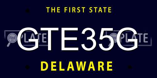 GTE35G Delaware License Plate