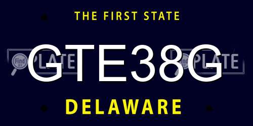 GTE38G Delaware License Plate