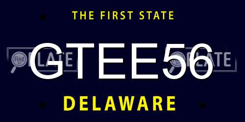 GTEE56 Delaware License Plate