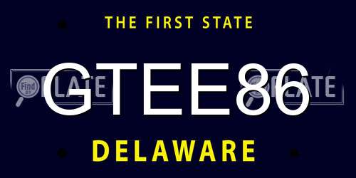 GTEE86 Delaware License Plate