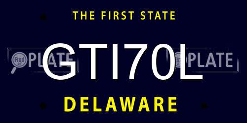 GTI70L Delaware License Plate