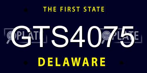 GTS4075 Delaware License Plate