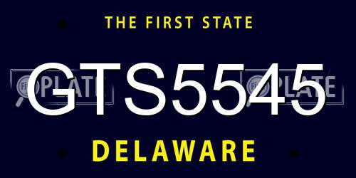 GTS5545 Delaware License Plate