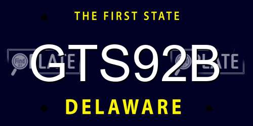 GTS92B Delaware License Plate