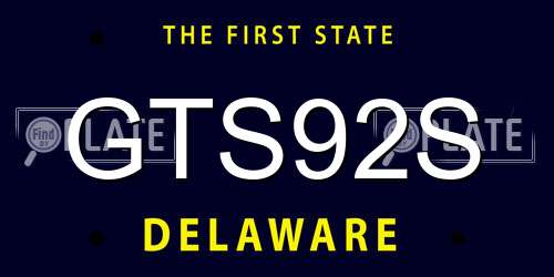 GTS92S Delaware License Plate