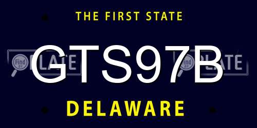 GTS97B Delaware License Plate