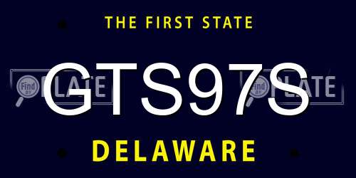 GTS97S Delaware License Plate