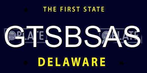 GTSBSAS Delaware License Plate