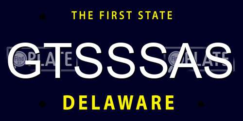 GTSSSAS Delaware License Plate