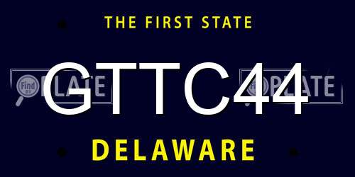 GTTC44 Delaware License Plate
