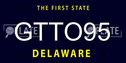 GTTO95 Delaware License Plate