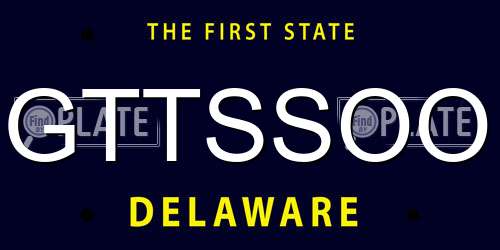 GTTSSOO Delaware License Plate
