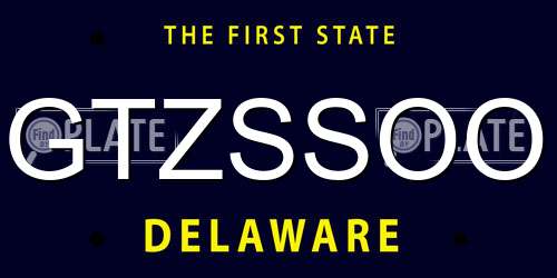 GTZSSOO Delaware License Plate