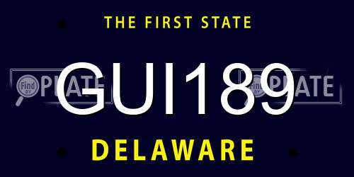 GUI189 Delaware License Plate