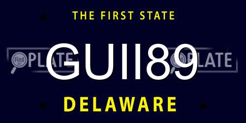 GUII89 Delaware License Plate