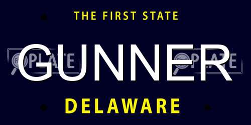 GUNNER Delaware License Plate