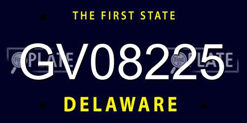 GV08225 Delaware License Plate