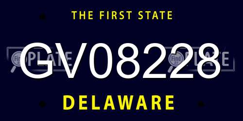 GV08228 Delaware License Plate