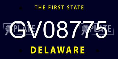 GV08775 Delaware License Plate
