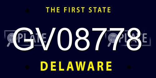 GV08778 Delaware License Plate