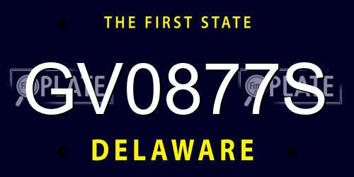 GV0877S Delaware License Plate