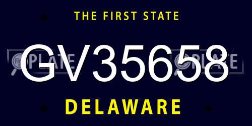 GV35658 Delaware License Plate