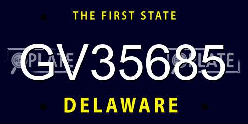 GV35685 Delaware License Plate