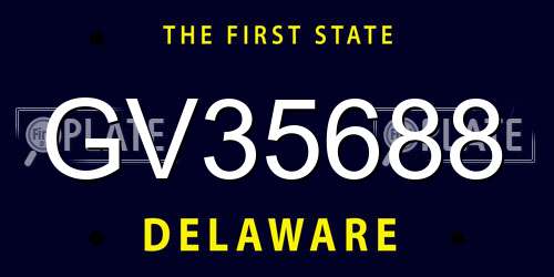 GV35688 Delaware License Plate