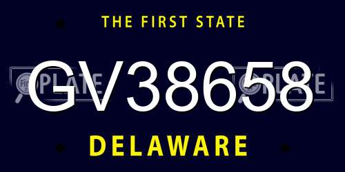 GV38658 Delaware License Plate