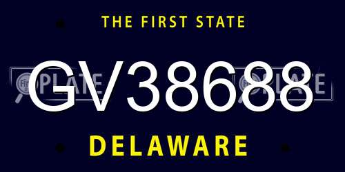 GV38688 Delaware License Plate