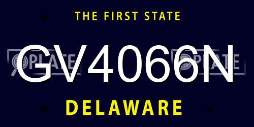 GV4066N Delaware License Plate