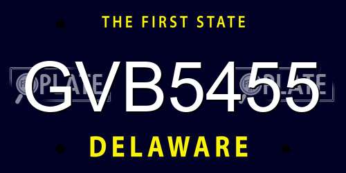 GVB5455 Delaware License Plate