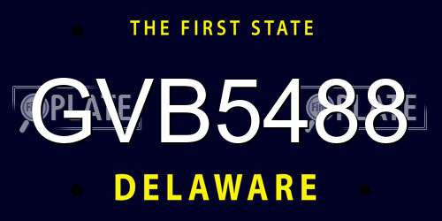 GVB5488 Delaware License Plate