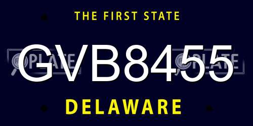 GVB8455 Delaware License Plate