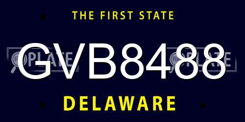GVB8488 Delaware License Plate