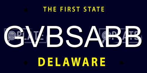GVBSABB Delaware License Plate