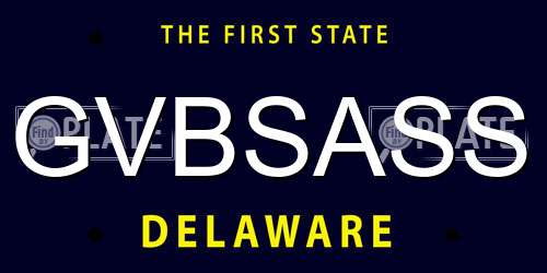 GVBSASS Delaware License Plate