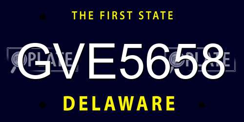 GVE5658 Delaware License Plate