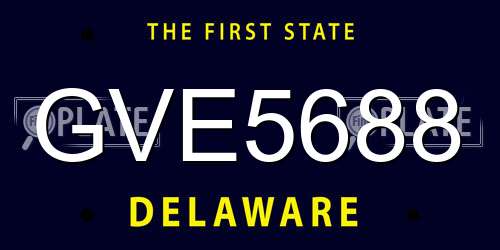 GVE5688 Delaware License Plate