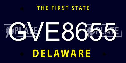 GVE8655 Delaware License Plate
