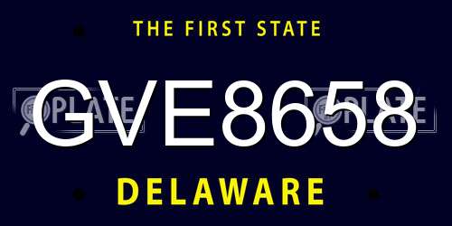 GVE8658 Delaware License Plate