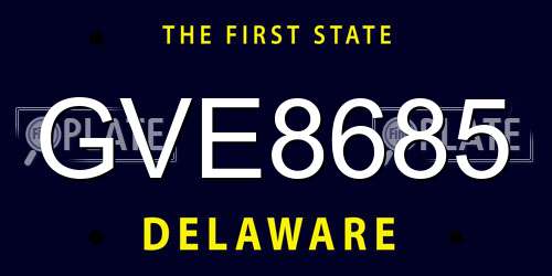 GVE8685 Delaware License Plate