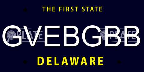 GVEBGBB Delaware License Plate