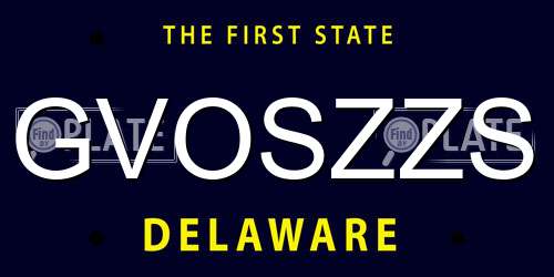 GVOSZZS Delaware License Plate
