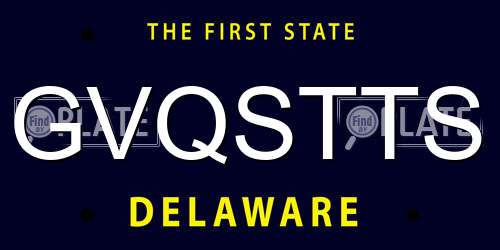 GVQSTTS Delaware License Plate