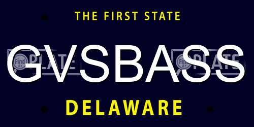 GVSBASS Delaware License Plate