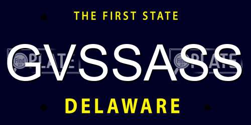 GVSSASS Delaware License Plate