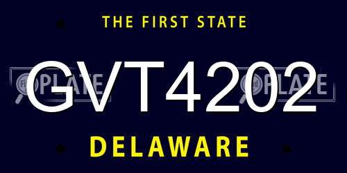 GVT4202 Delaware License Plate