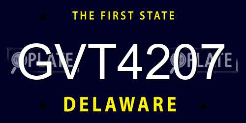 GVT4207 Delaware License Plate