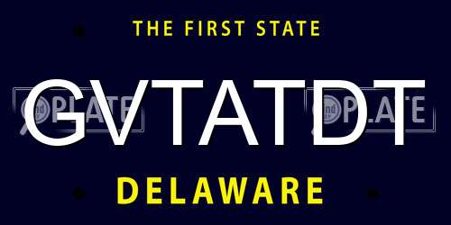 GVTATDT Delaware License Plate